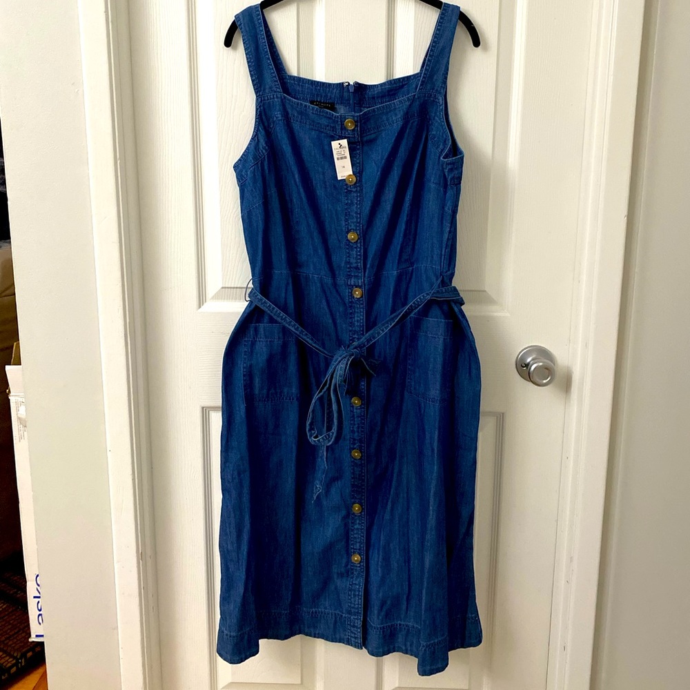 Talbots Denim Dress, size 14, NWT
